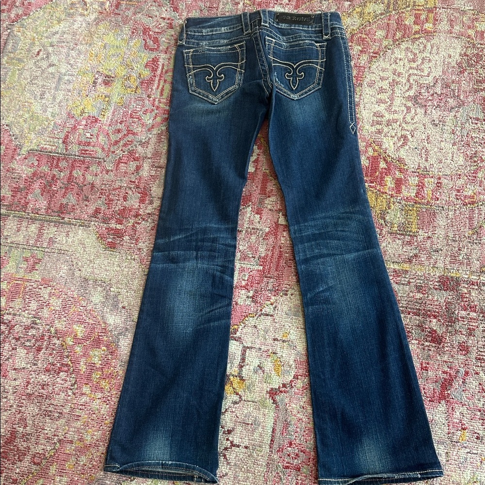 Rock Revival Janet Denim Jeans with  Embroidered Detail Sz 28